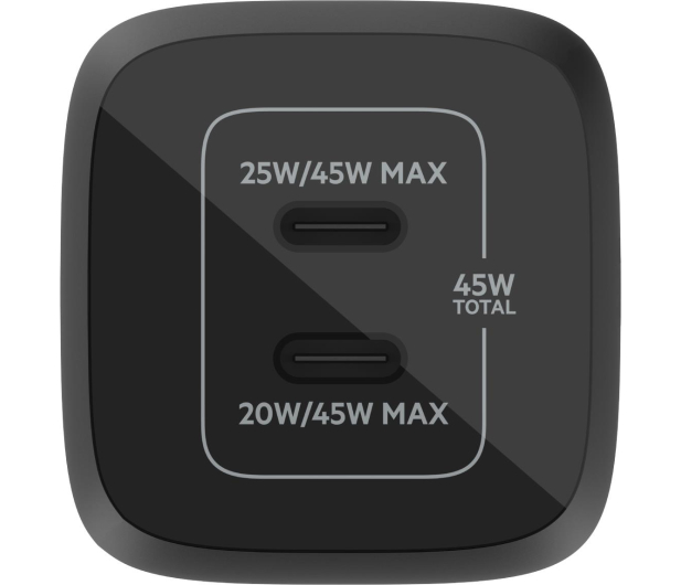 BELKIN podwójna ścienna 45W USB-C GAN z PPS czarna WCH011vfBK - 1121654 - zdjęcie 3
